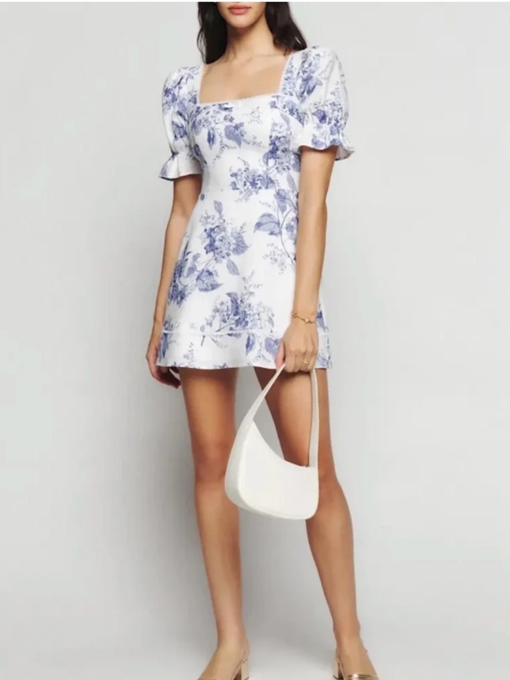 LIKE NEW REFORMATION Evianna Linen Dress, Lupine, size 6 - Picture 3 of 8